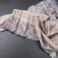 Tussar Light Brown Saree With Thread Buttas And Printed Border 03