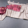 Tussar Wine Floral Printed Saree And Zari Checks Border