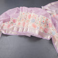 Kota Lavender Saree With Thread Buttas And Printed With Zari Border