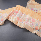 Kota Sandal Saree With Thread Buttas And Printed With Zari Border