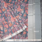 Kota Green Floral Printed Saree And Zari Border