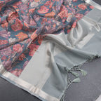 Kota Green Floral Printed Saree And Zari Border - Kumaran Silks