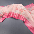 Kota Peach Floral Printed Saree And Zari Border