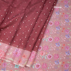 Kota Maroon Saree With Thread Buttas And Printed Border