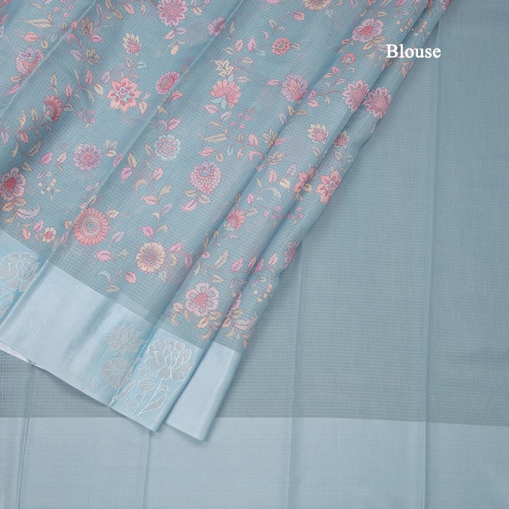 Kota Light Blue Floral Printed Saree