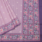 Raw Silk Onion Pink Saree With Thread Buttas And Printed Border