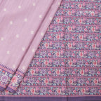 Raw Silk Onion Pink Saree With Thread Buttas And Printed Border