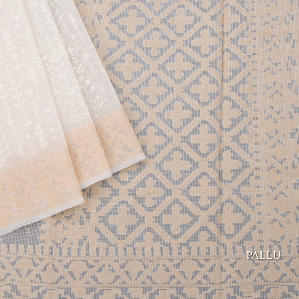 Kota Cream Floral Thread Work Saree 03