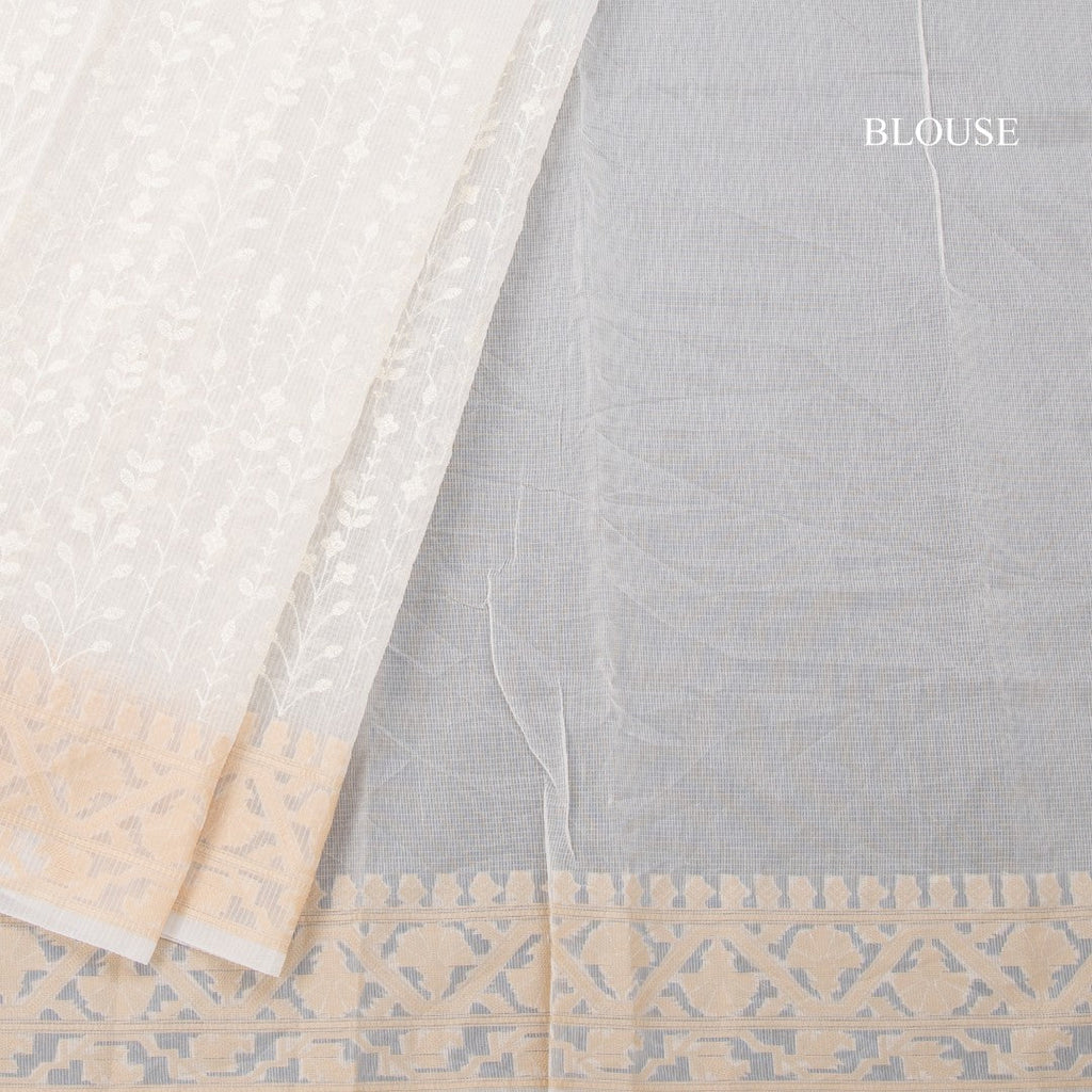 Kota Cream Floral Thread Work Saree 03