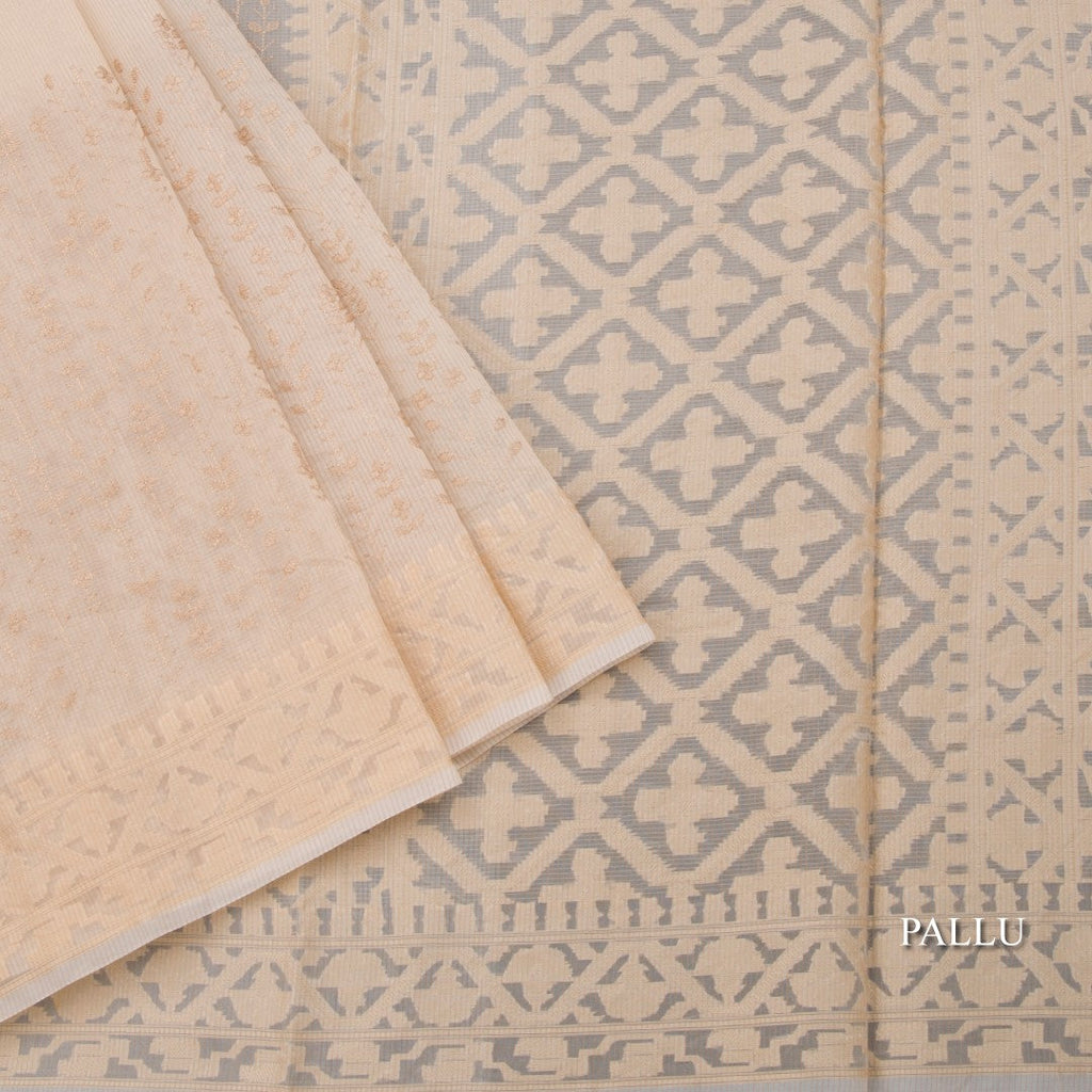 Kota Sandal Floral Thread Work Saree