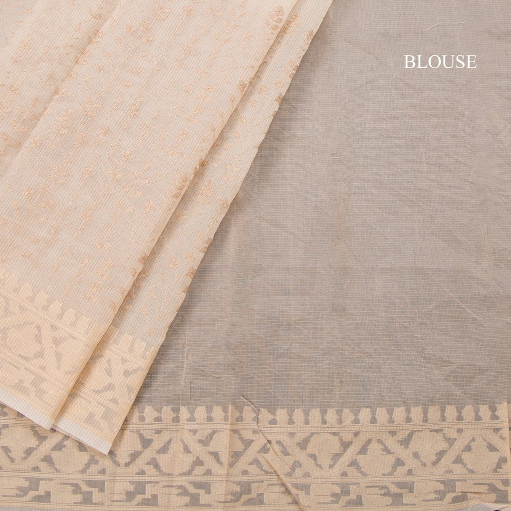 Kota Sandal Floral Thread Work Saree