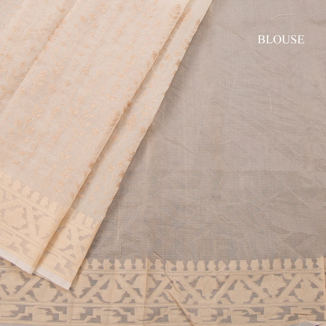 Kota Sandal Floral Thread Work Saree