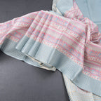 Raw Silk Multi Colour Printed Saree With Multi Design On The Body