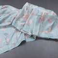 Semi Raw Silk Powder Blue Printed Saree With Floral Creeper Design