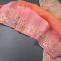 Organza Multi Colour Saree With Mirror Buttas And Thread Border