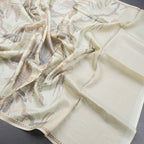 Semi Linen Light Lavender Kalamkari Printed Saree