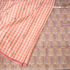 Raw Silk Multi Colour Checked Saree With Ribbon Border