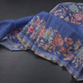 Kota Cornflower Blue Borderless Floral Printed Saree