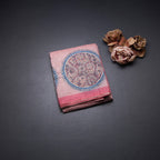 Semi Linen Peach Kalamkari Printed Saree