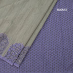 Semi Linen Pista Green Kalamkari Printed Saree