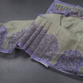 Semi Linen Pista Green Kalamkari Printed Saree