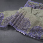 Semi Linen Pista Green Kalamkari Printed Saree