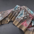 Raw Silk Multi Colour Leaf Printed Saree With Zari Border