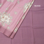 Raw Silk Onion Pink Printed Saree