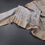 Raw Silk Grey Printed Saree With Zari Border 02