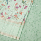 Kota Light Green Printed With Thread Work Saree