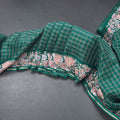 Raw Silk Bottle Green Zari Checked Saree And Thread Border