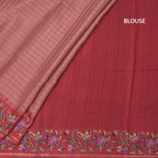 Raw Silk Onion Pink Zari Checked Saree And Thread Border