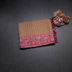 Raw Silk Golden Yellow Zari Checked Saree And Thread Border