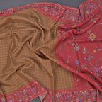 Raw Silk Golden Yellow Zari Checked Saree And Thread Border