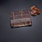 Raw Silk Brown Printed Saree