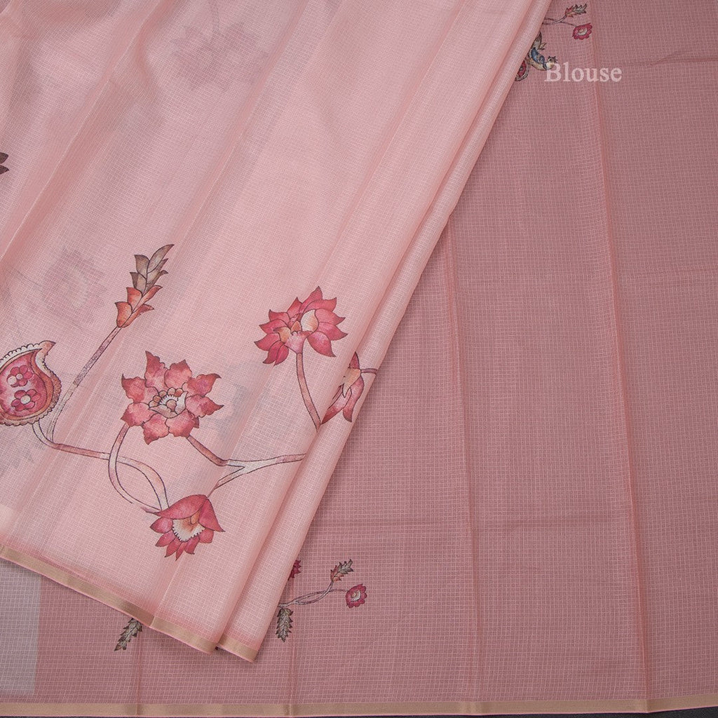 Kota Pink Floral Printed Saree 02
