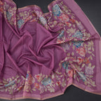 Kota Thulian Pink Floral Printed Saree