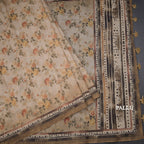 Semi Linen Mustard Floral Printed Saree