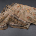 Semi Linen Mustard Floral Printed Saree