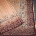 Semi Linen Light Yellow Floral Printed Saree With Paisley Design