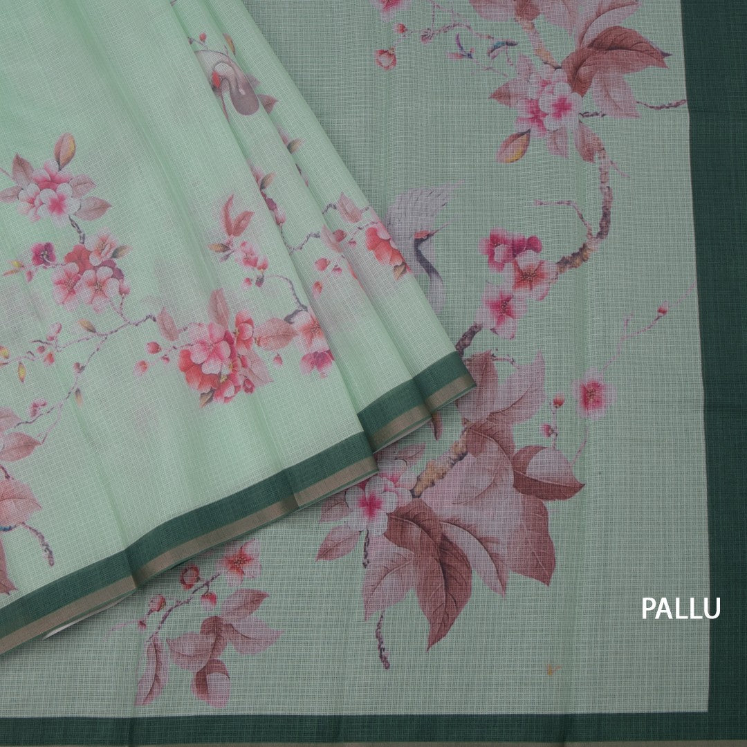 Kota Mint Green Floral Printed Saree