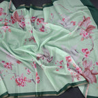 Kota Mint Green Floral Printed Saree