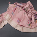 Satin Silk Peach Floral Printed Saree
