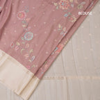 Satin Silk Light Peach Floral Printed Saree