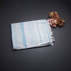Linen Multi Colour Borderless Saree With Stripes Design