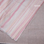 Linen Multi Colour Borderless Saree With Stripes Design 02