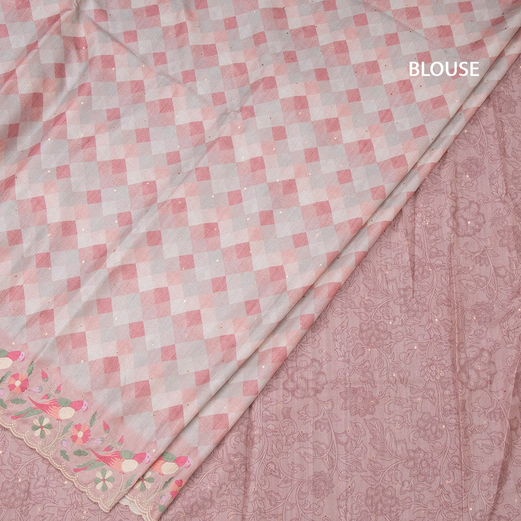 Raw Silk Multi Colour Printed Saree With Thread Border 05
