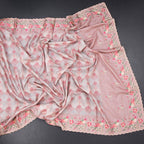 Raw Silk Multi Colour Printed Saree With Thread Border 05