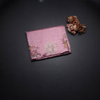 Raw Silk Onion Pink Saree With Thread Buttas And Cut Work Border