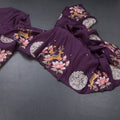 Raw Silk Dark Purple Saree With Thread Buttas And Cut Work Border